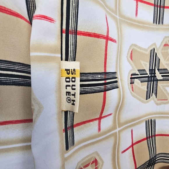 VTG Southpole Shirt Men's Large Nova Check Plaid Style Button Up Hip Hop Retro - Picture 6 of 10